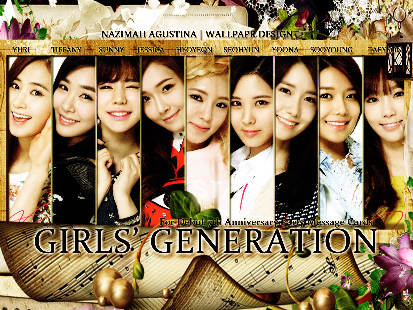 PSD File SNSD For 7th Debut Party Wallpaper AgustiNazimah